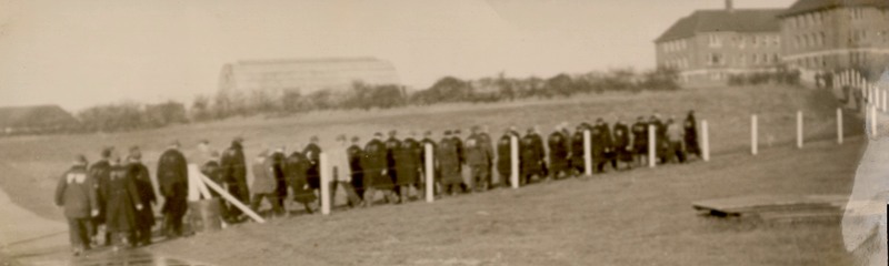 Prisoners on the march in the college grounds
