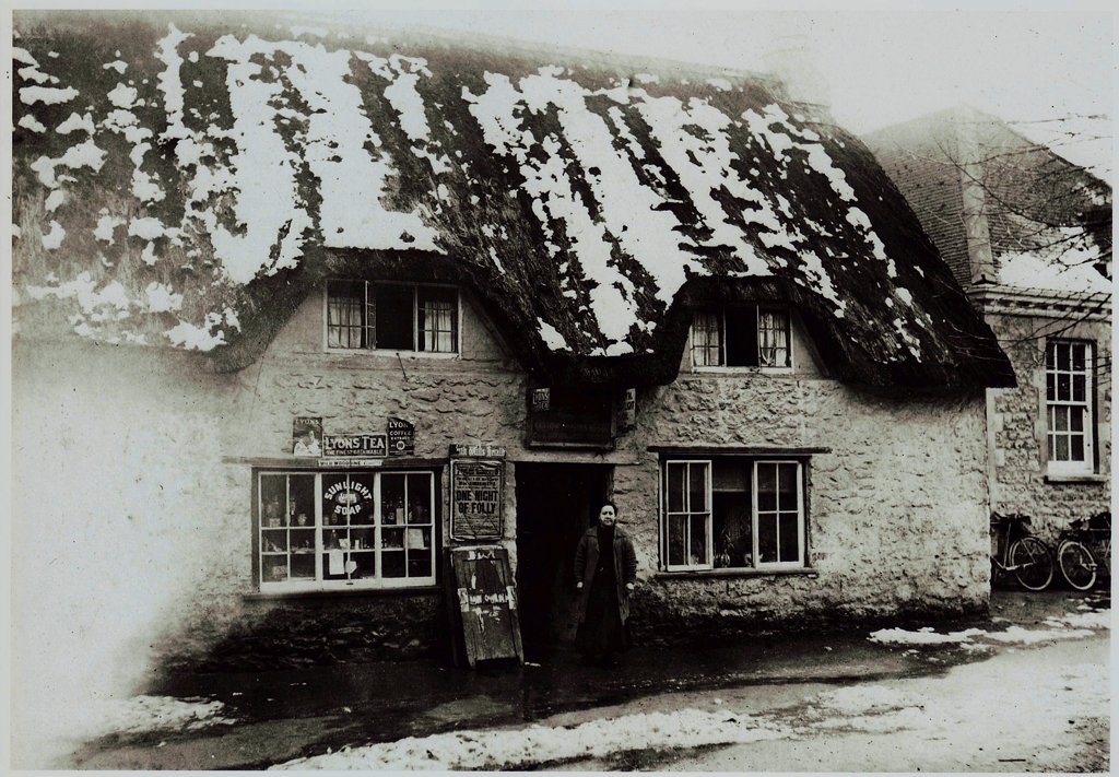 The Thatched shop circa 1940s - showing one of the Dike sisters. Photo courtesy of SHS