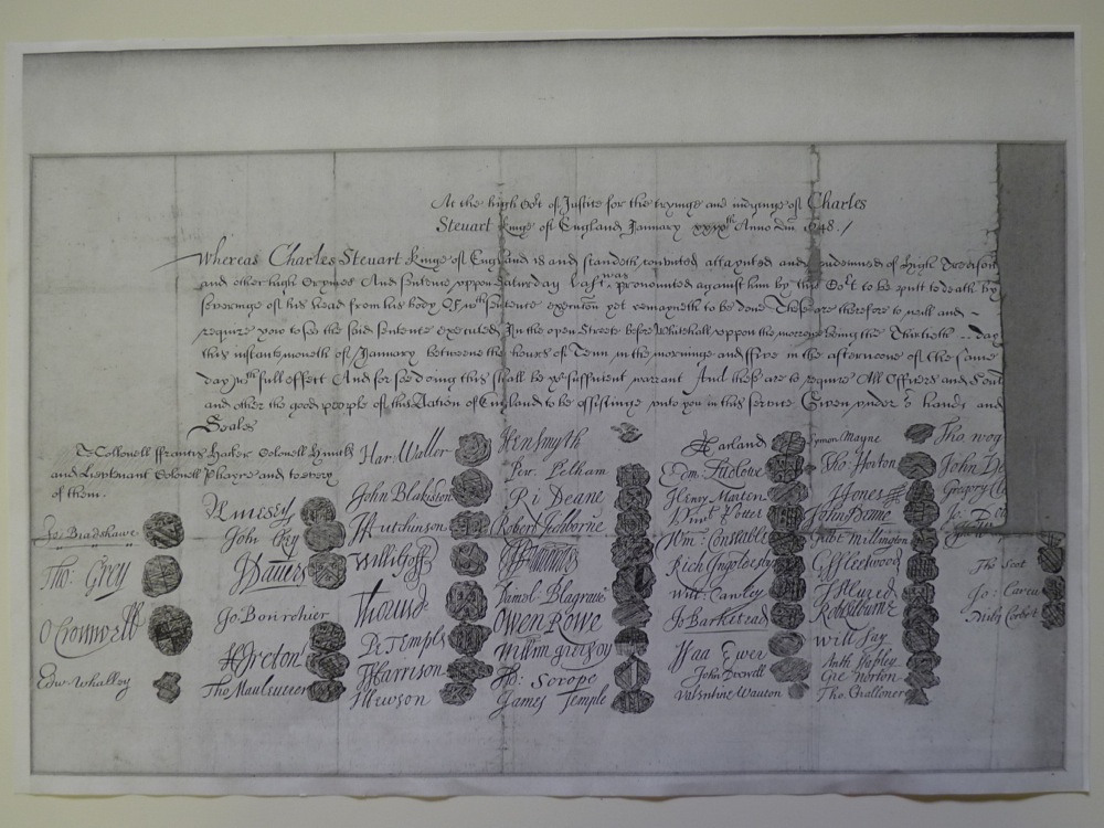 Death Warrant of King Charles I