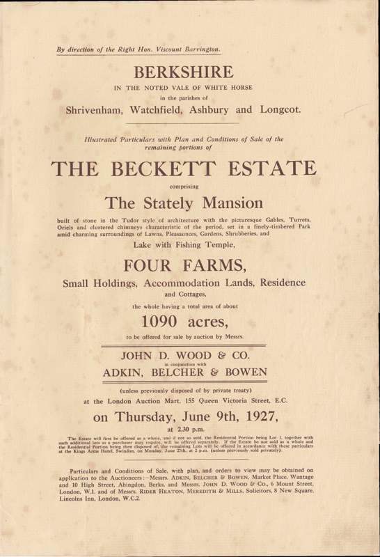 The principal page at the beginning of the 1927 catalogue