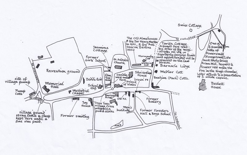 hand drawn map of Shrivenham