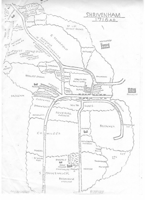 Copy of Map of Shrivenham 1716