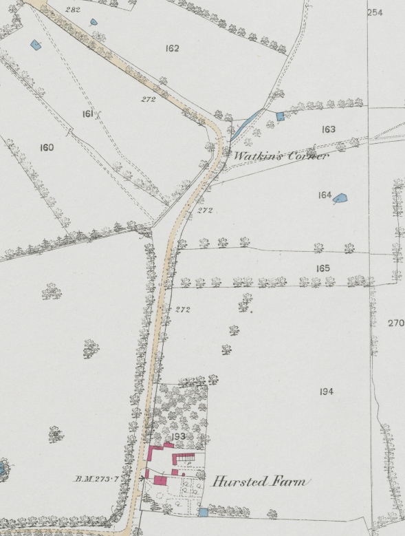 The location of the Murder and Execution known locally as, 'Watkins Corner,' Courtesy of National Library of Scotland online maps