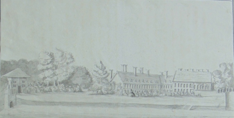 A drawing by artist unknown showing the China House (known by many names)
