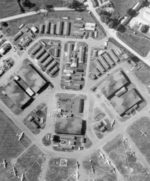 A overhead aerial photo of the active RAF airbase