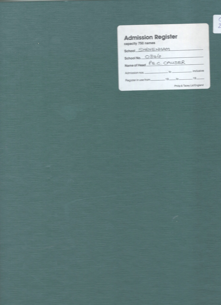 Front cover of the Admission Register