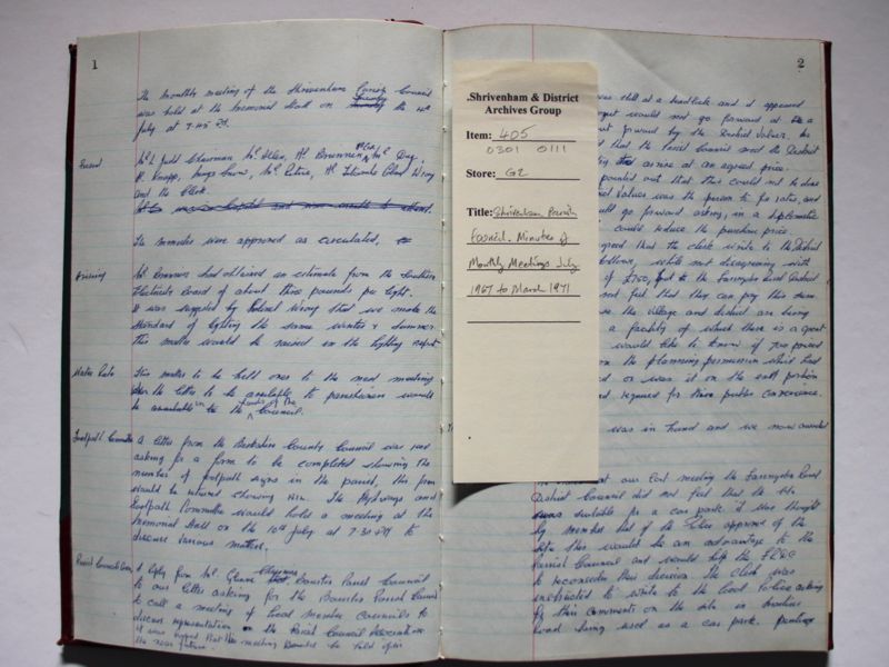 Shrivenham Parish Council Minutes 1967 to March 1971