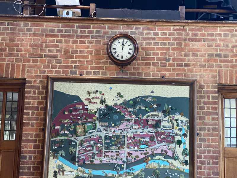 The clock above the Millennium Map