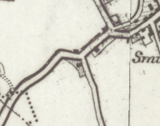 Map extract showing the junction circa 1900