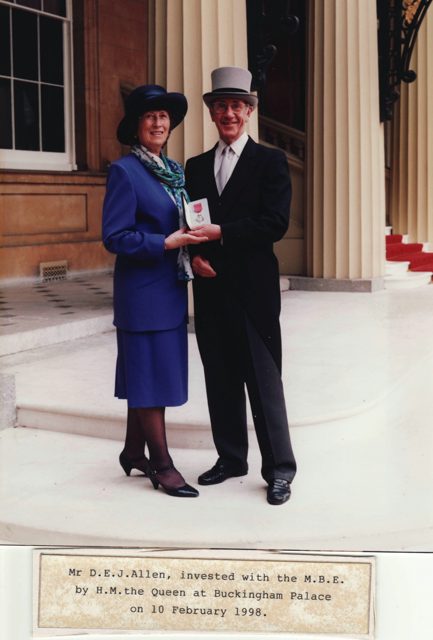 Don Allen and his wife at Buckingham Palace