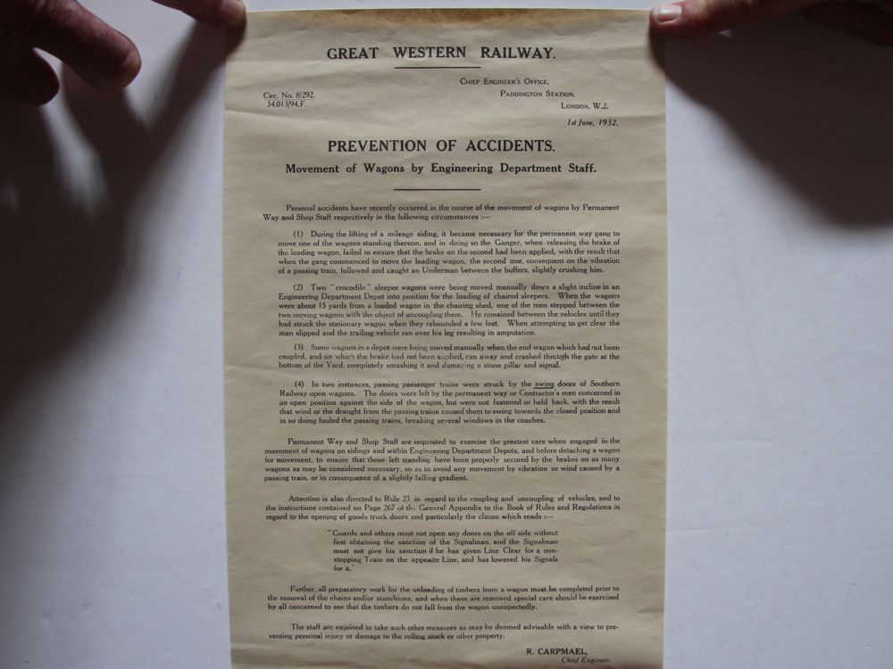 Great Western Railway Staff Notices 1921-35