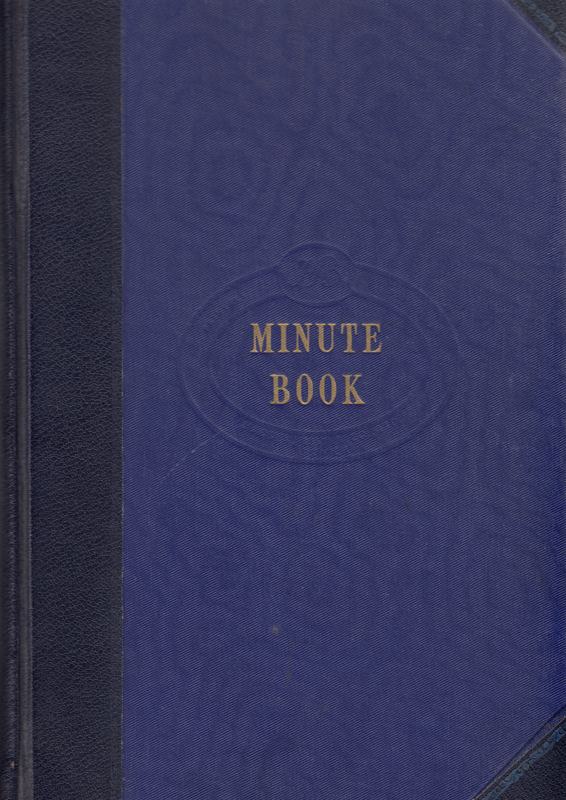 The front over of the Minute Book
