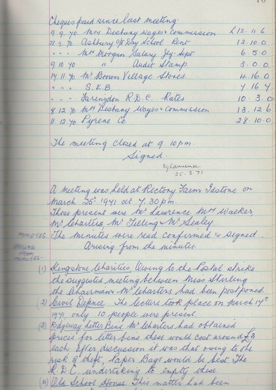 A page from the March meeting of 1971