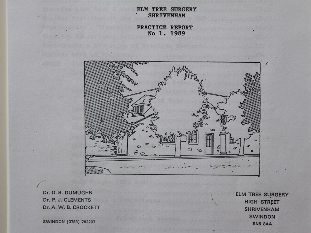 A Practice Report of Elm Tree Surgery, Shrivenham from 1989