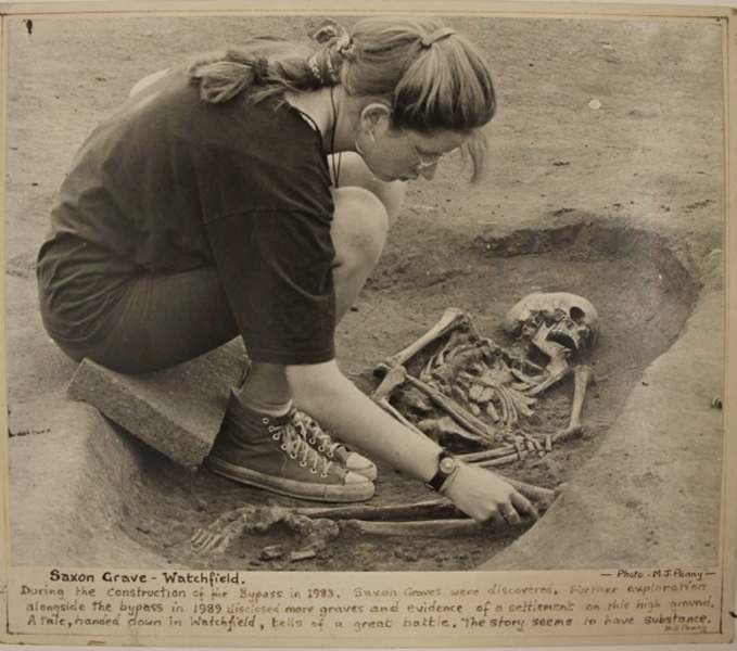 One of the graves being excavated. Photo by the late Mervyn Penny