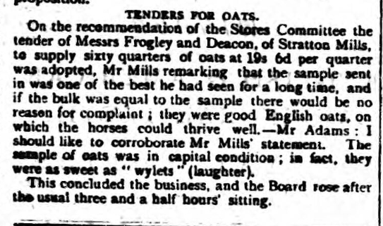 Business was thriving as this article attests. From Swindon Advertiser Sat 18 Feb, 1893
