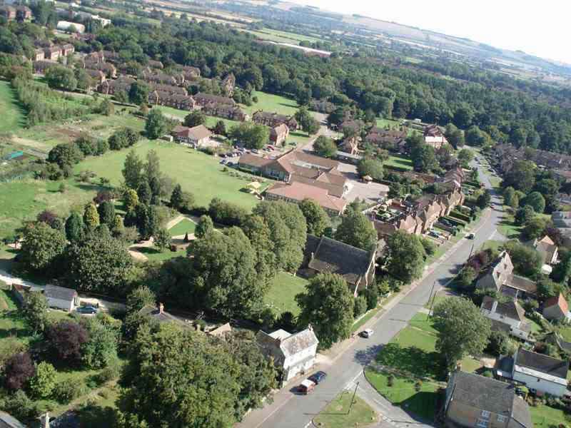 Aerial photo of St Thomas' Church, Watchfield, by Neil B. Maw