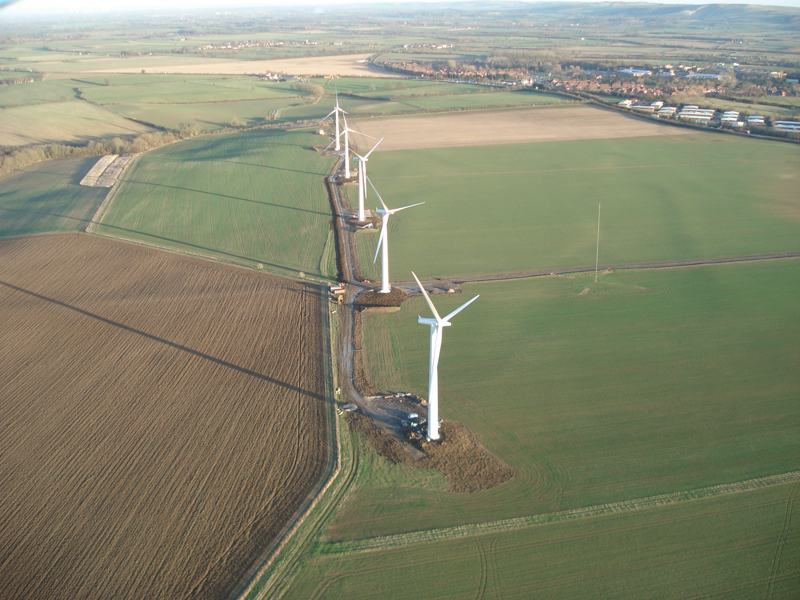 The wind generators being commissioned