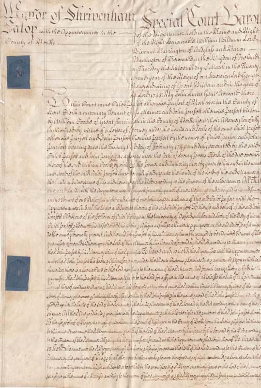 A scan of the original document from 1748