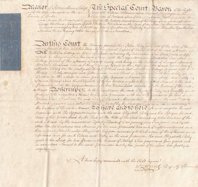 A scan of the original document from 1782