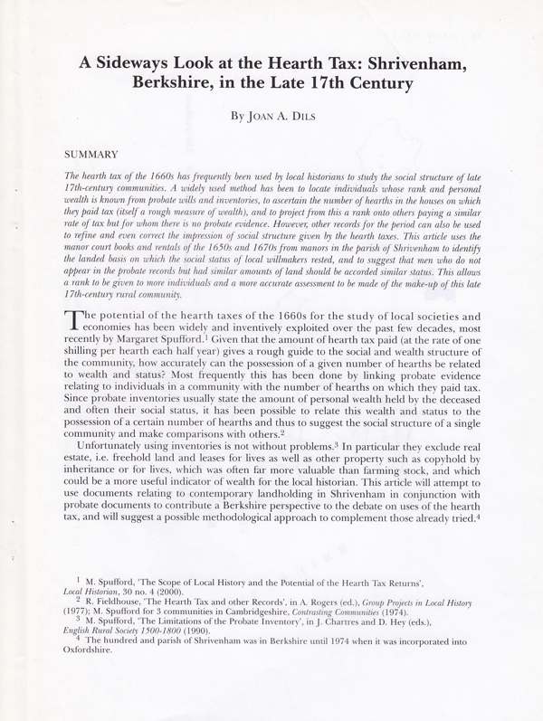 The first page of the article researched and written by Joan Dils