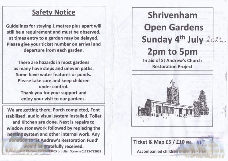 Open Gardens Day programme 2021