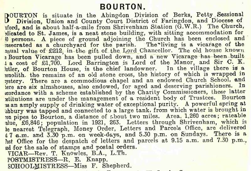 A description of the village from the directory