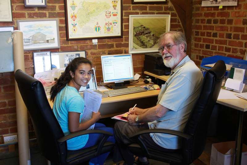 David Pratt with young helper Imogen Buckle