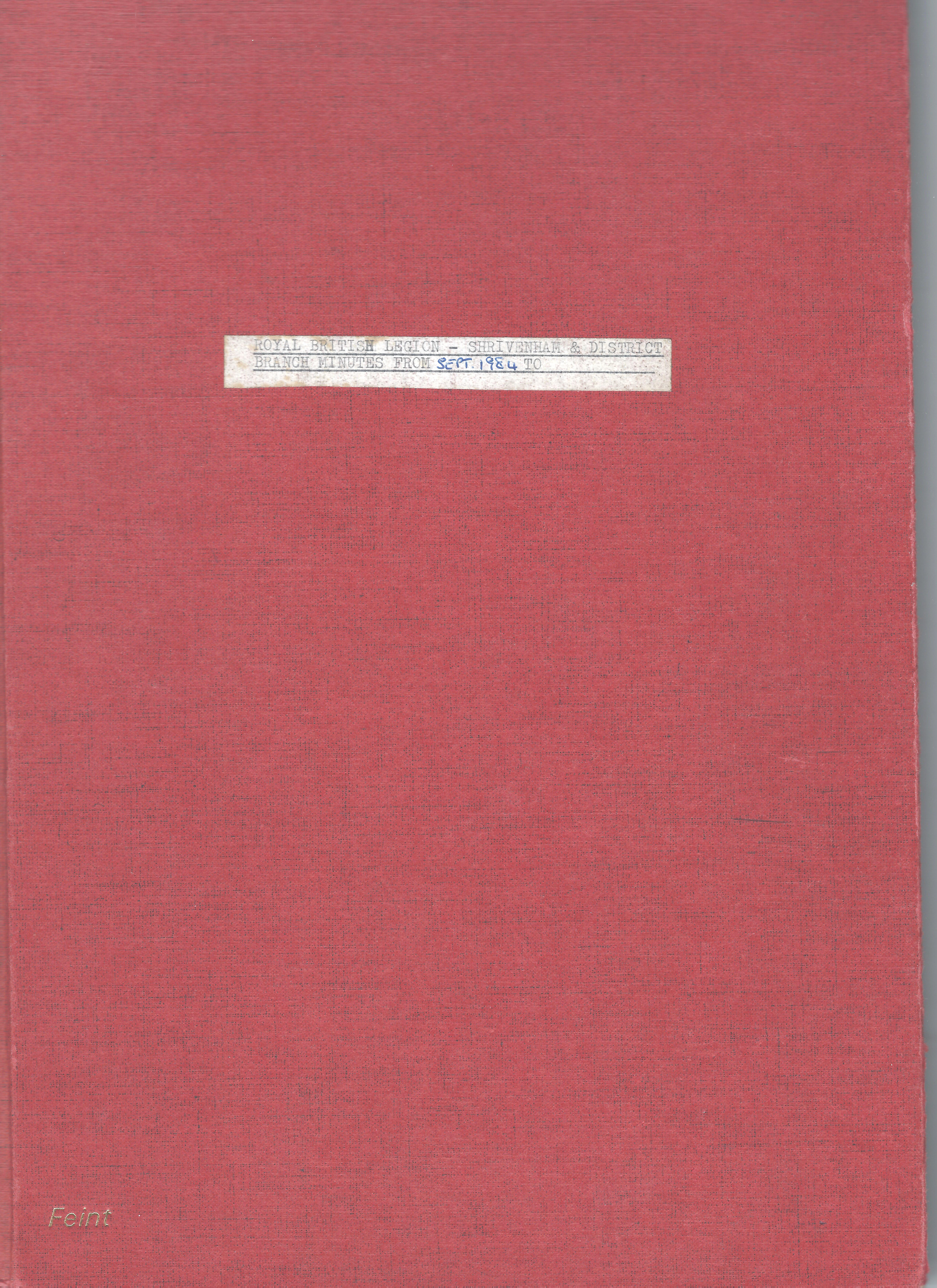Front cover of Minute Book