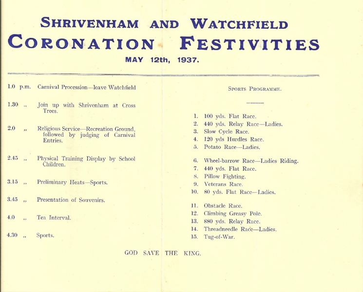 The listing and timetable of the events