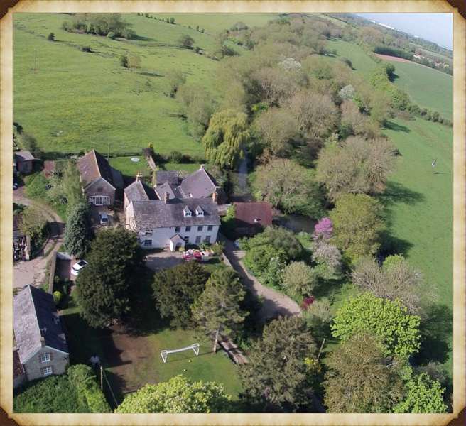 West Mill House from the air. Photo by Neil B. Maw