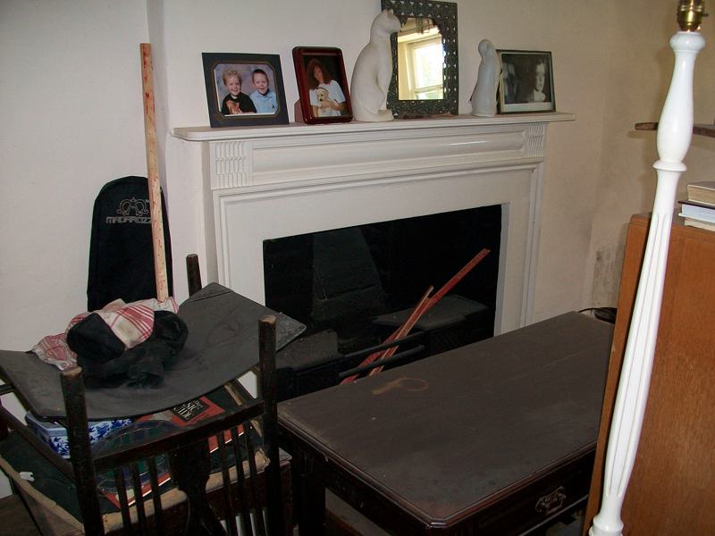 The fireplace within the bedroom