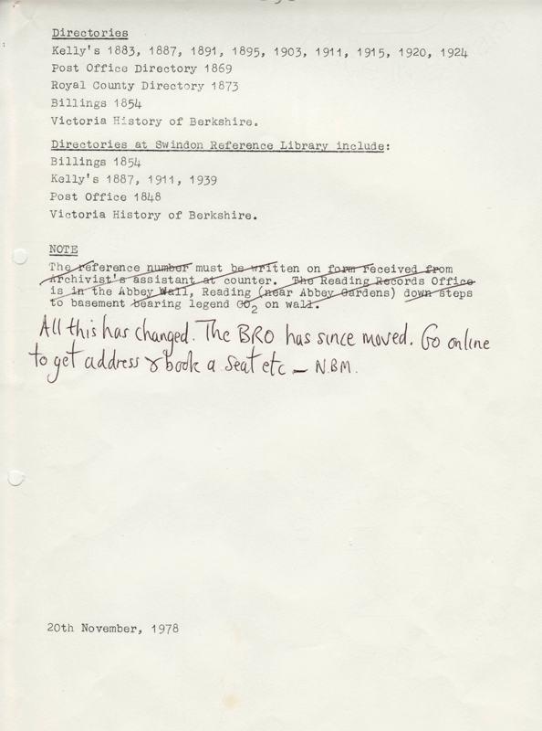 Documents concerning Shrivenham in the Berkshire Record Office