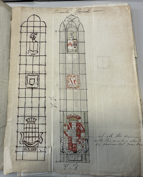 Sketches of the windows for the chancel of St Andrew's Shrivenham