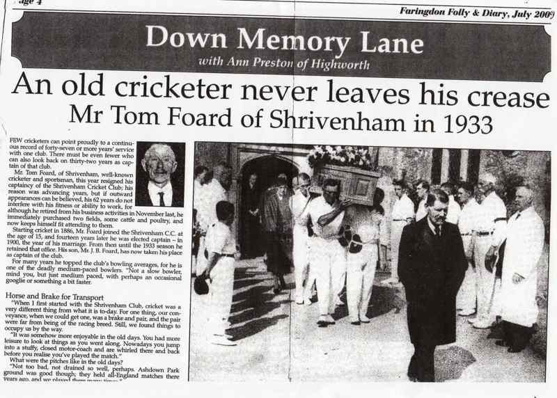 Tom Foard at Lord Barrington's funeral