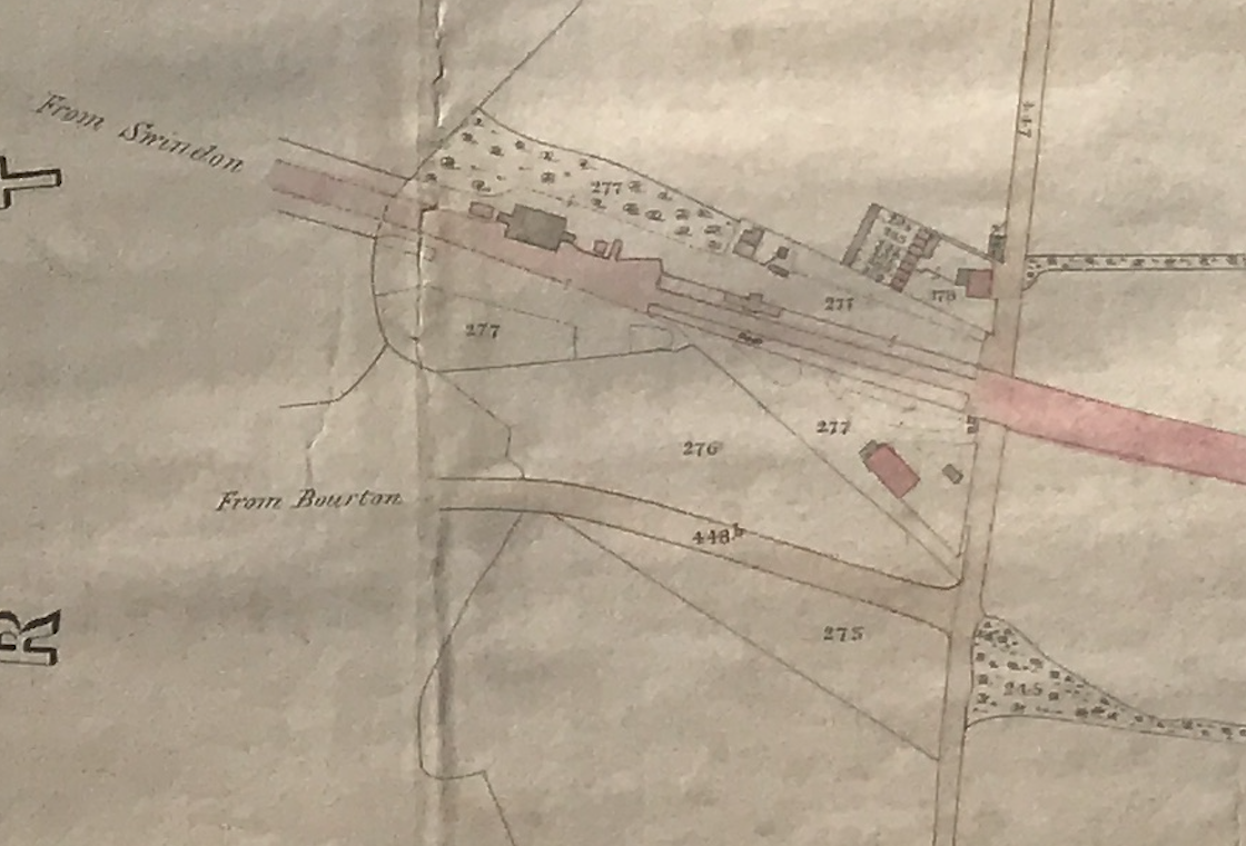 An extract from the Barrington Estate map of 1866 showing the Station layout. Map in SHS Archives