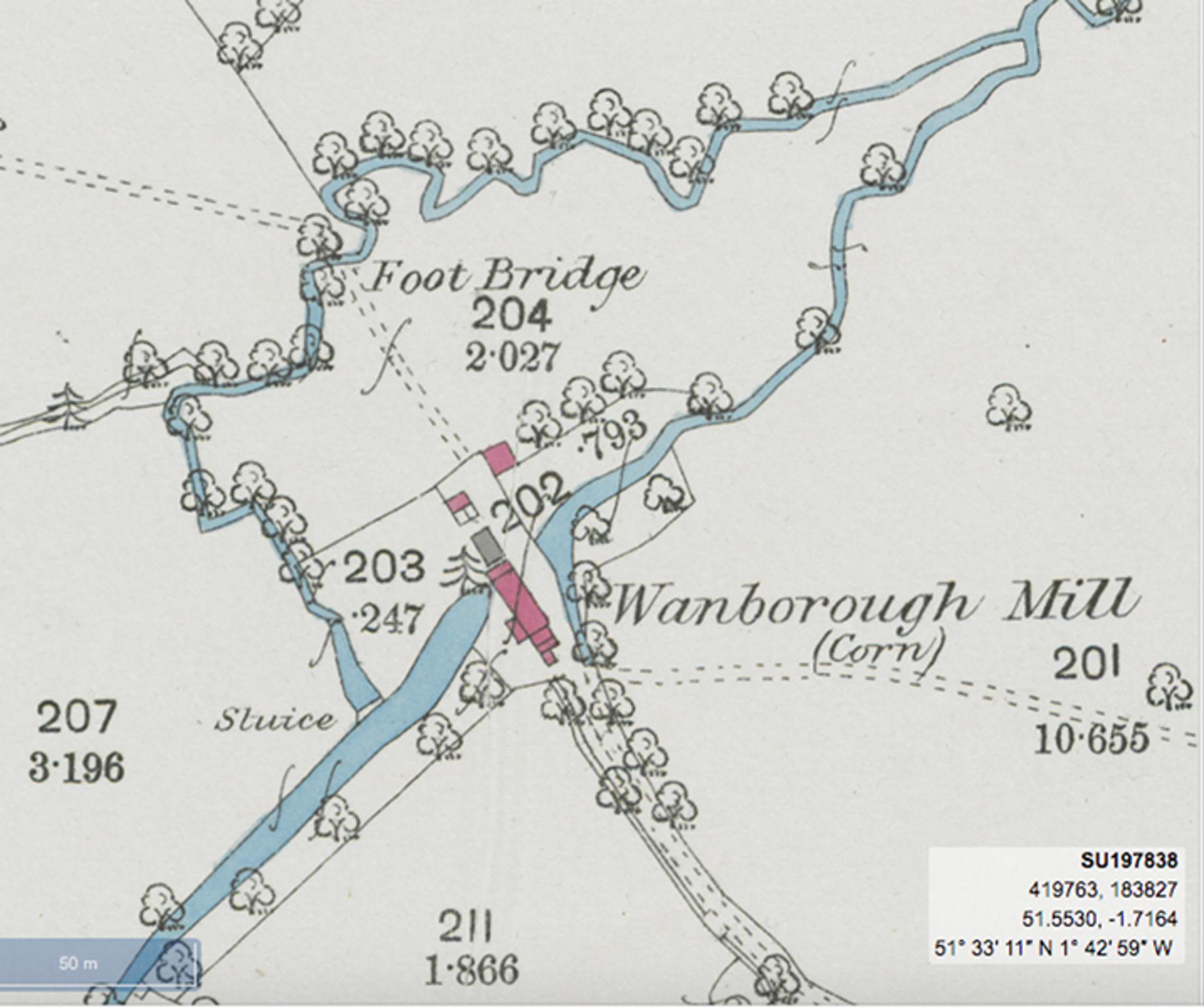 Location of the mill. Photo courtesy of National Library of Scotland.
