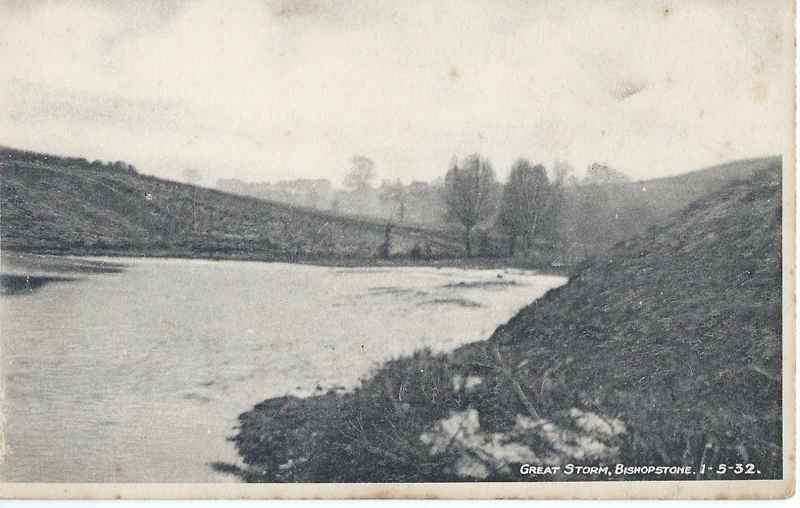 Postcard showing the flooding at Bishopstone