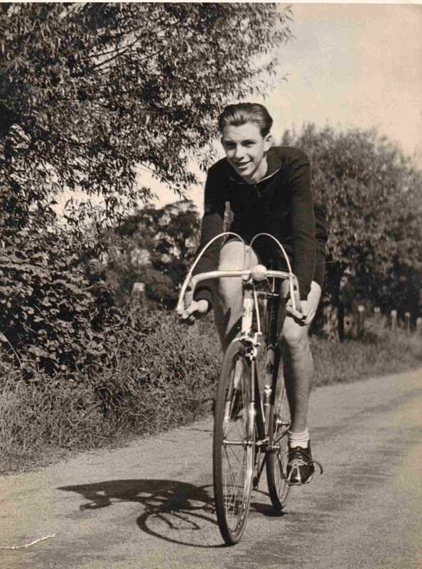 A young, fit, keen cyclist on the road