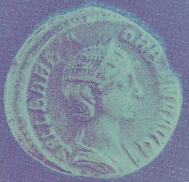 Female bust Roman bronze coin
