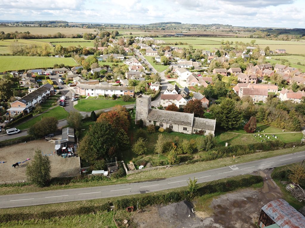 The village of Longcott from the south looking north. Photo by Neil B. Maw