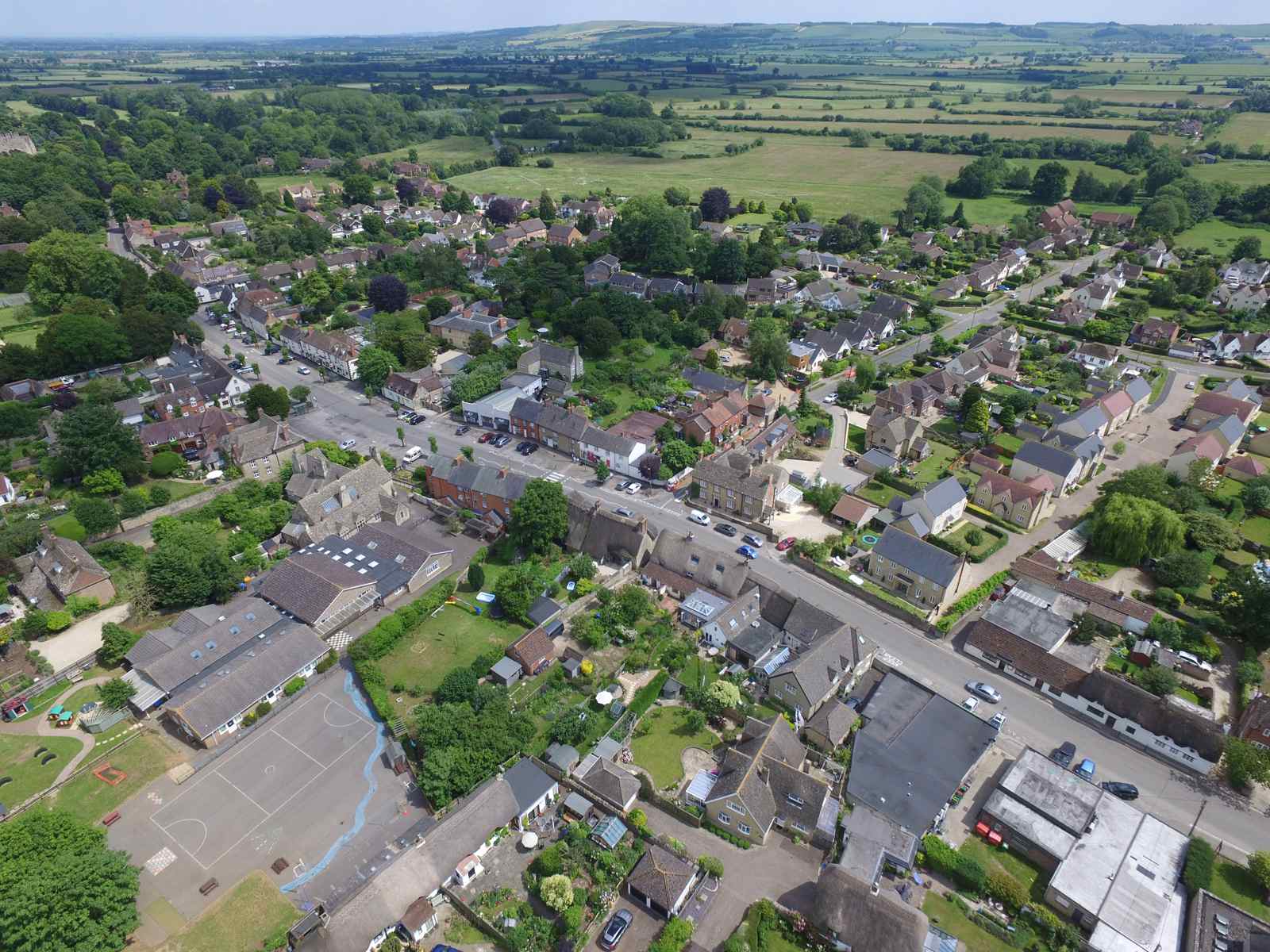 The centre of Shrivenham from the air. Photo by Neil B. Maw 