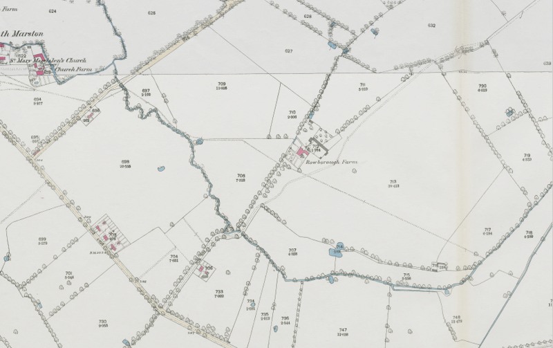 Rowborough Farm, South Marston, Wilts from OS 25inch circa 1885 Map National Library of Scotland