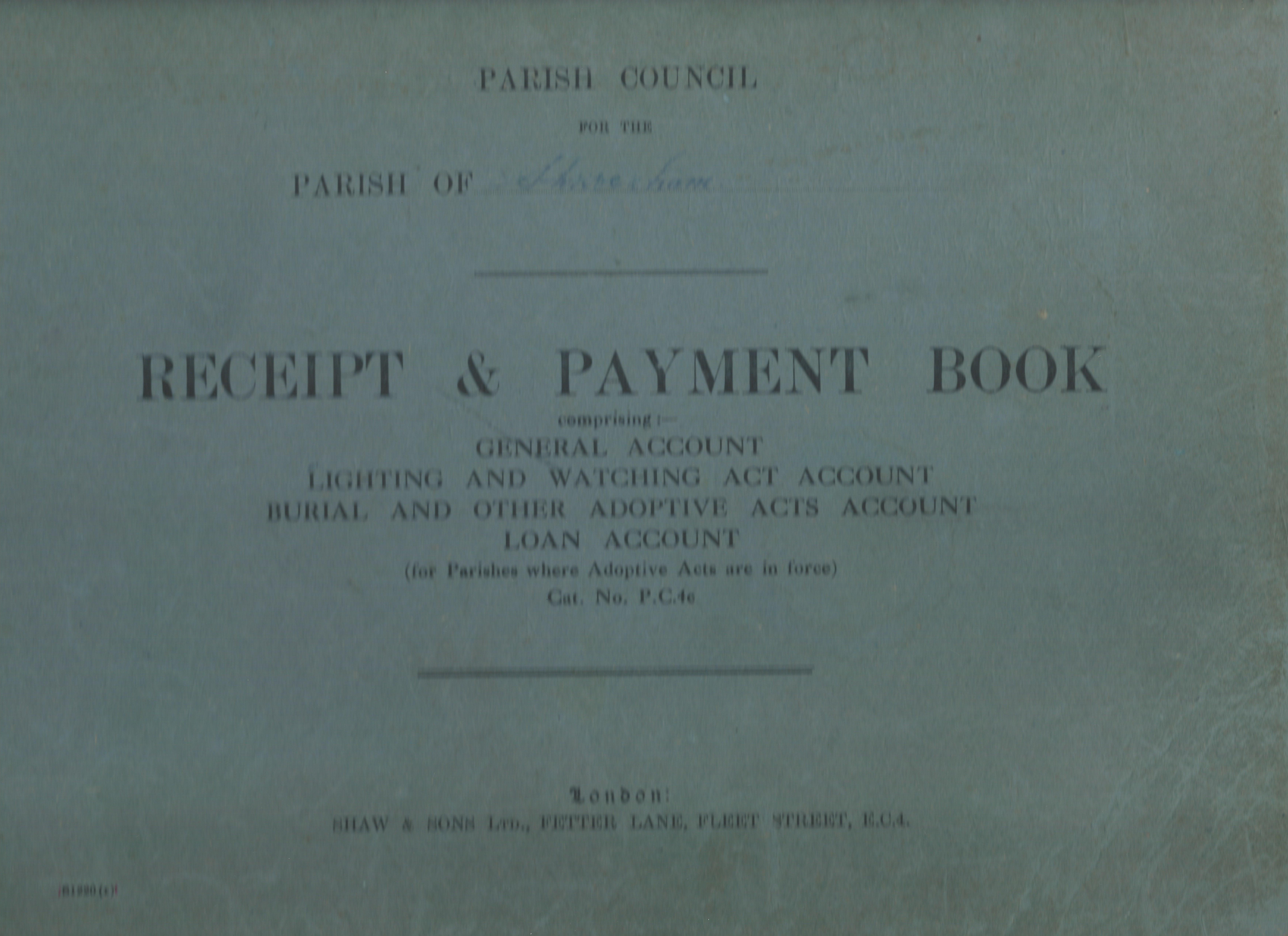 Accounts book front cover
