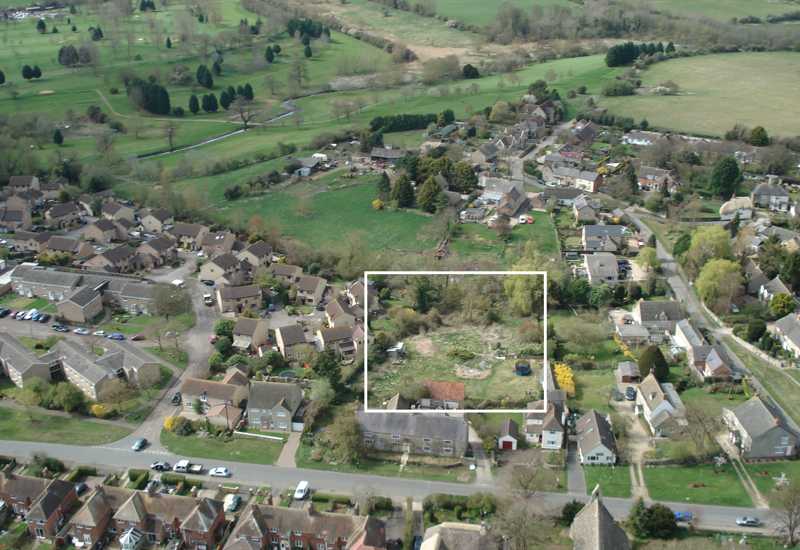 Aerial photo of the land off the High Street, duly highlighted in the white box. Photo by Neil B. Maw