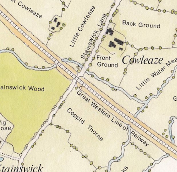 A clip from a map of 1843 courtesy of Shrivenham Heritage Society