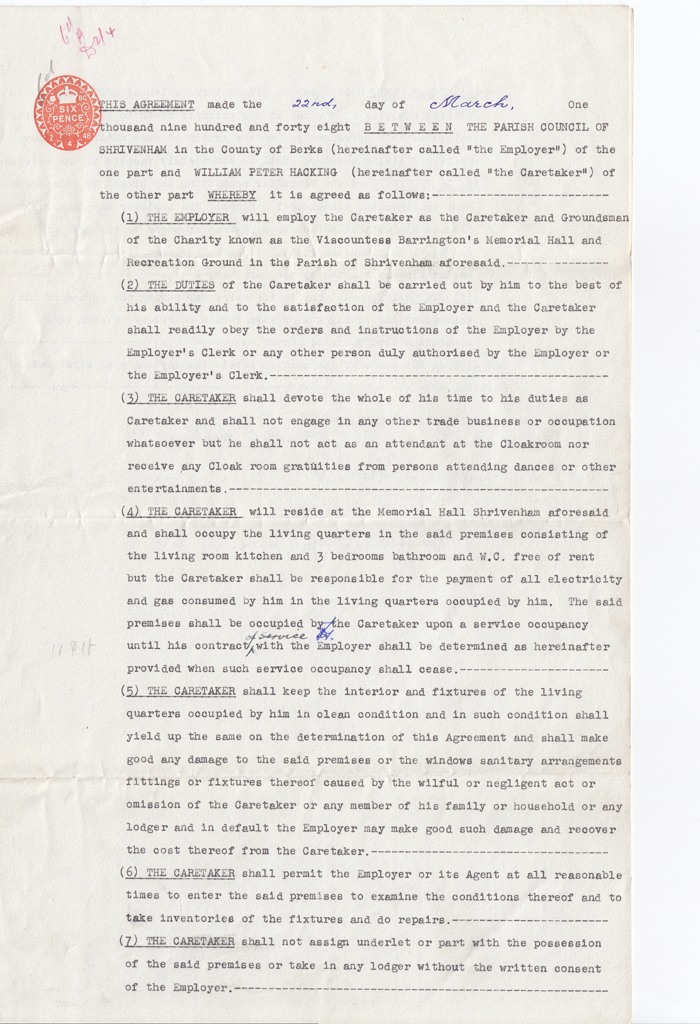 Page 1 of the Agreement