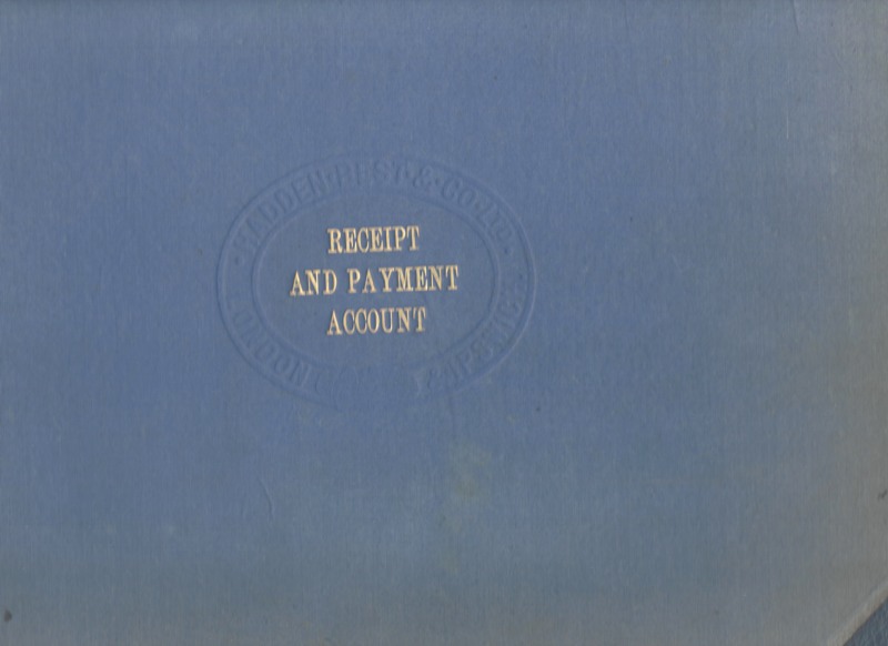 Front cover of accounts book