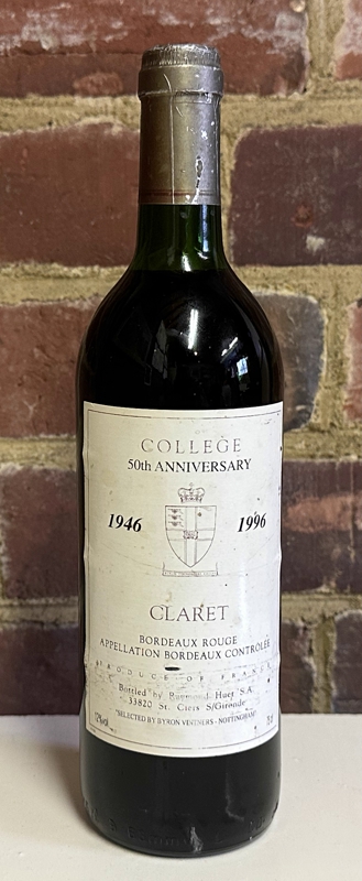 The bottle of Claret from 1996