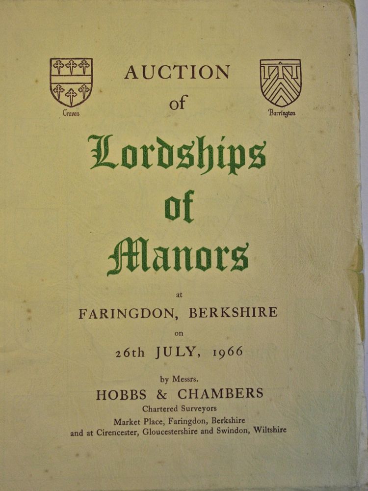 Auction of Lordships of Manors 1966